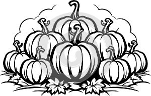 Haunted Harvest: Trendy Halloween Pumpkin Vector