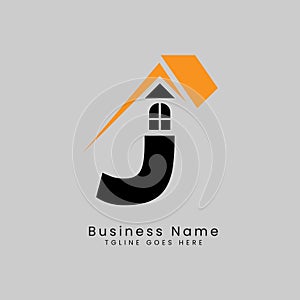 J Letter Real Estate Logo, Vector illustration Template Concept Design Logo for Property Business Image Start with Alphabet J