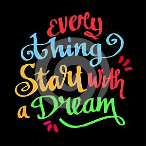 quote of every think star with a dream handwritting typography illustration vector photo