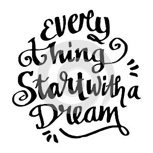 every think star with a dream handwritting vector photo