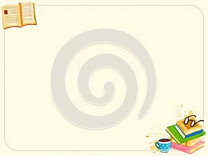 autumn read book frame corner edge decoration board vector illustration design