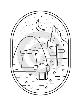 Boho Coloring Pages, Boho Landscape, Minimalist Coloring Pages