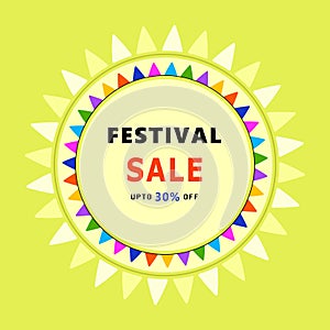 Big Festive Sale Advertisement Template for all Indian festivals, discounts Upto 30% Off banner photo