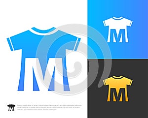 letter M t shirt logo design vector template photo