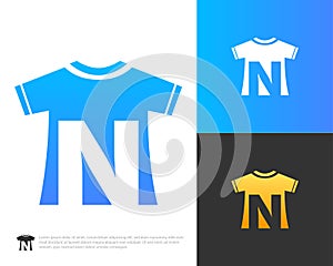 letter N t shirt logo design vector template photo