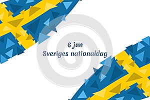 Translation: June 6, National Day. Happy Sweden National Day (Sveriges nationaldag) Vector Illustration.