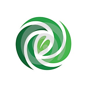 modern logo of green swoosh wind design