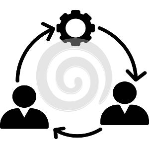 Collaboration vector icon in glyph style