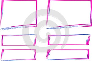 pink blue decorative abstract frames