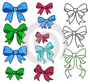 Vector Bows of different shapes and sizes.