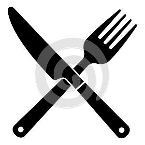 Crossed Dinner Knife and Chunky Fork Icon