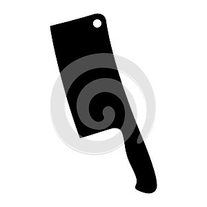 cleaver knife silhouette black on white background simple knife silhouette