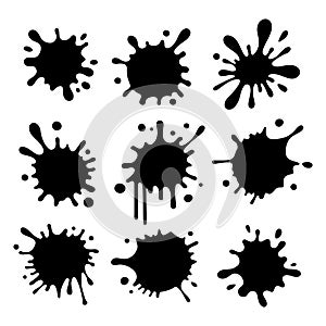 Ink Splash Silhouette, Paint Splatter Vector, Black Ink Blot Clipart