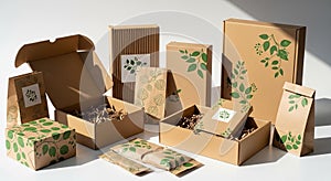 Eco-Friendly Packaging Boxes with Green Leaf Design