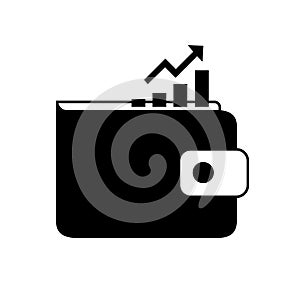 financial growth icon wallet with ascending bar chart