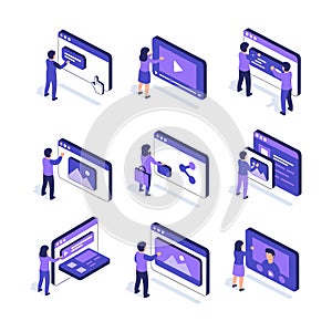 Isometric Web Development and Digital Interaction Concepts