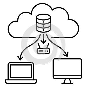 Cloud computing system with interconnected devices and data storage