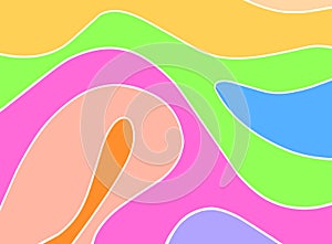 Abstract wave shape with colorful background
