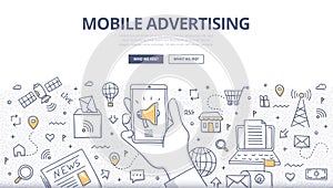 Mobile Advertising Doodle Concept photo