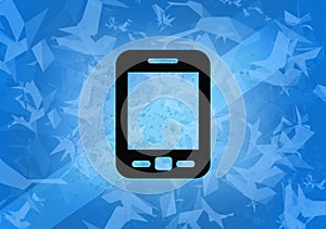 Mobile aesthetic abstract icon on blue background
