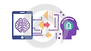 Mobile AI Brain Learning Artificial Intelligence Vector, vector design Generative AI