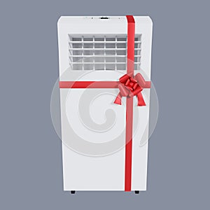 Mobile air conditioner with red bow 3d