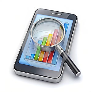Mobile Analysis isolated on white background photo