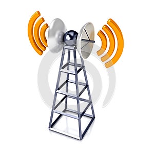 Mobile antena over white