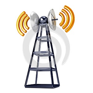 Mobile antena over white