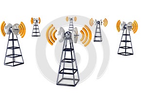 Mobile antena over white