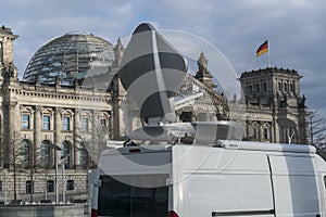 Mobile antenna system outside the Bundestag, Berlin