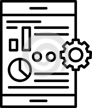 Mobile app analytics Outline Vector Icon