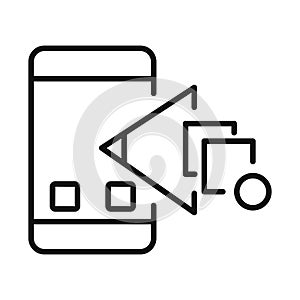 Mobile App Checkpoint Icon Black And White Illustration