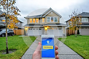 Mobile App Control for Smart Home Security System with User Interface Display
