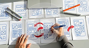 Mobile App Design UI UX Wireframe Prototyping Workflow Hand Sketching Top View