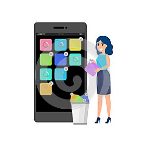 Mobile app development concept illustration. Modern technology