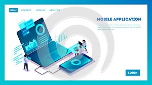 Mobile app development concept. Modern technology illsutration