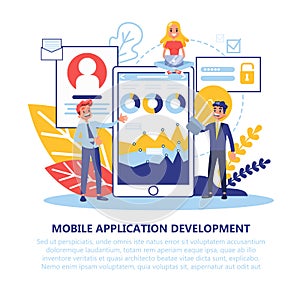 Mobile app development concept. Modern technology illsutration