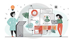 Mobile app development concept. The modern technology