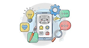 Mobile App Development Concept UI UX Design and Idea