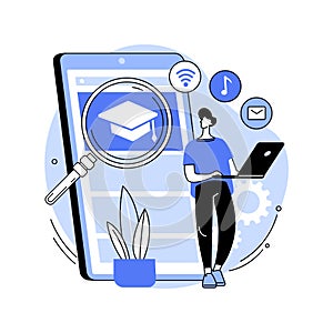 Mobile app development courses abstract concept vector illustration. photo