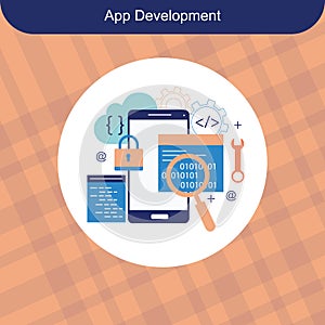 Mobile App Development Icon stock illustration