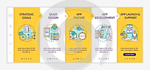 Mobile app development process onboarding vector template