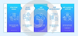 Mobile app development process onboarding vector template