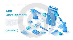Mobile APP Development UI UX Design, SEO Optimization. Adaptive layout application web interface