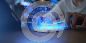 Mobile App Development and UX UI Design Digital Integration Interface on Virtual Screen