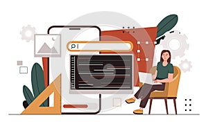 Mobile app development vector concept