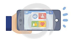 Mobile App Grid Interface, Smartphone Application Icons, vector design Generative AI