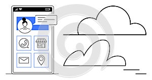 Mobile App Interface with Cloud Integration for Communication and Connectivity