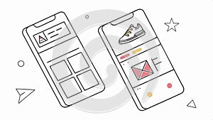 Mobile app interface mockup, ui ux design, app development, mobile ui vector design Generative AI